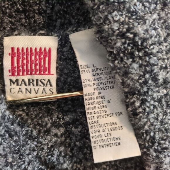 Vintage Marisa Canvas Women's L Large Turtle Neck Sweater Wool Blend Red Check - Picture 3 of 5
